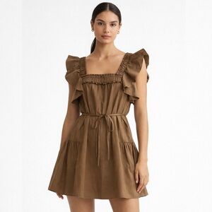Maria Cher Cotton Ruffle Mini Dress